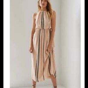 Cloth & Stone Peach and Gray Striped Maxi Dress - Women’s Size Medium - NWT